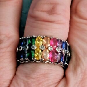 Exquisite JTV Multi Gem Ring Size 7